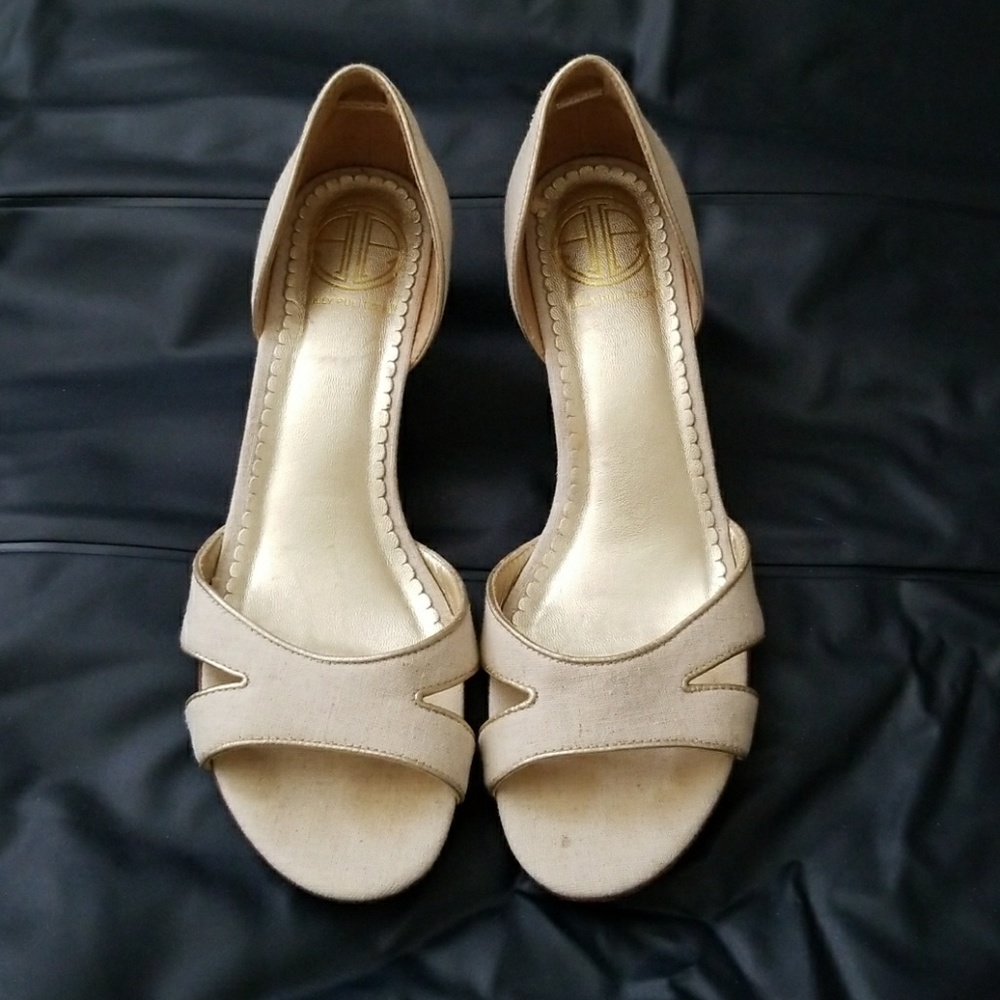 Lilly Pulitzer Canvas and Wooden Wedges